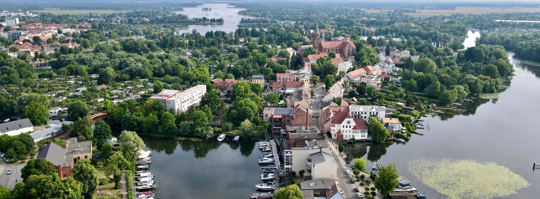Luftaufnahme Dominsel ©STG, Stadt Brandenburg